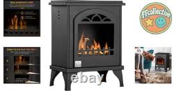 Chic Black Ethanol Heater 3 Hours of Cozy Indoor Warmth, Freestanding Design