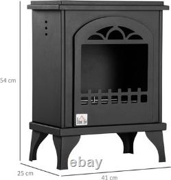 Chic Black Ethanol Heater 3 Hours of Cozy Indoor Warmth, Freestanding Design