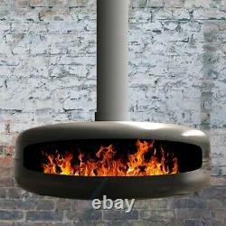Custom Contemporary S1E Suspended Hanging Bio Ethanol Fireplace