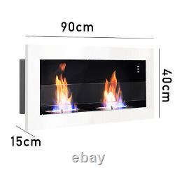 Decorative Bioethanol Eco Smokeless Fireplace wit Protective Glass Wall/Recessed