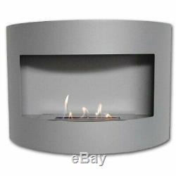 Design Fireplace RIVIERA Deluxe Grey Matt Bio Ethanol Gel Fire Place