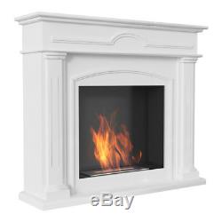 Detroit White free standing gas fireplace / modern bio ethanol fireplace