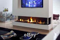 EBIOS 1 meter long bio ethanol ribbon fire. No chimney needed. Remote control