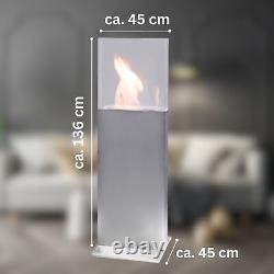 Ecological Ethanol Standing Fireplace from Stainless Steel IN Silver