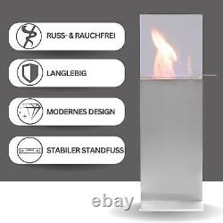 Ecological Ethanol Standing Fireplace from Stainless Steel IN Silver