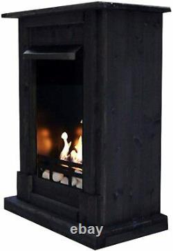 Ethanol Firegel Fireplace Camino Madrid Deluxe Black + 1 Stainless Steel Burner