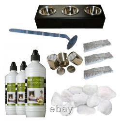 Ethanol Firegel Fireplace Cheminee Camino Madrid Premium White + 21 piece set