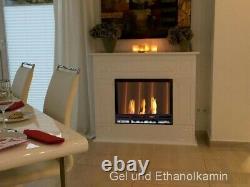 Ethanol Fireplace Camino Chimenea Firegel Dion XXL White included 27 piece set