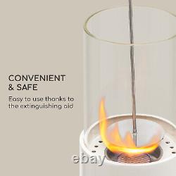 Ethanol Fireplace Freestanding Bio Ethanol Stove Fire Effect Steel Burner White