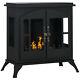 Ethanol Fireplace Stove Freestanding Bioethanol 0.9l Tank Black Steel Homcom