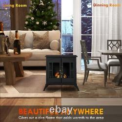 Ethanol Fireplace Stove Freestanding Bioethanol 0.9L Tank Black Steel HOMCOM