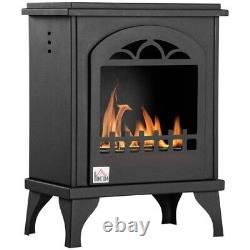 Ethanol Fireplace Stove Freestanding Bioethanol Fire 0.9L Tank 54x41cm BLACK