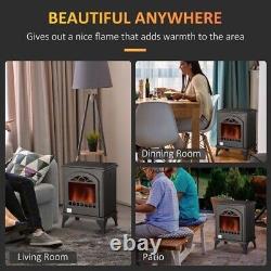 Ethanol Fireplace Stove Freestanding Bioethanol Fire 0.9L Tank 54x41cm BLACK