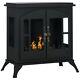 Ethanol Fireplace Stove Freestanding Bioethanol Fire 0.9l Tank 55x55cm Black