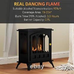 Ethanol Fireplace Stove, Freestanding Bioethanol Fire, Indoor Ethanol Burner wit