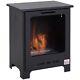 Ethanol Fireplace Stove Freestanding Bioethanol Fire With 0.9l Tank 50cm Black