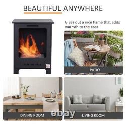 Ethanol Fireplace Stove Freestanding Bioethanol Fire with 0.9L Tank 50cm BLACK