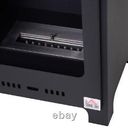 Ethanol Fireplace Stove Freestanding Bioethanol Fire with 0.9L Tank 50cm BLACK