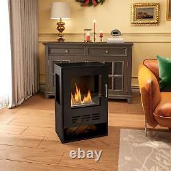 Ethanol Fireplace Stove with Shelf, Freestanding Bioethanol Fire, Indoor Ethanol