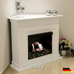 Ethanol gel fireplace Corner fireplace stove Saturn Deluxe white incl 3 L burner