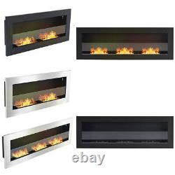 FIREPLACE Modern Wall Mounted Bio Ethanol Fireplace 900/1200 x 400 + GLASS PANEL