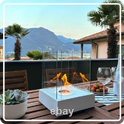 FREESTANDING BIOETHANOL FIREPLACE SUNSET MINI WHITE- Garden-Patio-Balcony-Indoor