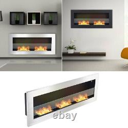 Fire Fireplace Biofire Bio Ethanol Steel Glass Wall Mount Recessed Heater Burner