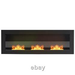 Fire Fireplace Biofire Bio Ethanol Steel Glass Wall Mount Recessed Heater Burner