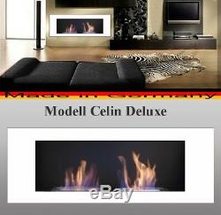 Fire Place Celin Deluxe Chimenea Bio Ethanol Cheminee White Fireplace Heating