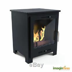 Fire Wood Burner Real Flame Bio-Ethanol Log Heater Black Fuel Home Imagin Steel