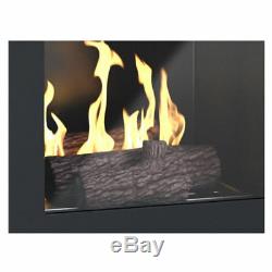Fire Wood Burner Real Flame Bio-Ethanol Log Heater Black Fuel Home Imagin Steel