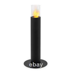 Fireplace Bio Ethanol Indoor Outdoor Burner Freestanding Glass Steel 0.5L Black