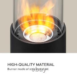 Fireplace Bio Ethanol Indoor Outdoor Burner Freestanding Glass Steel 0.5L Black