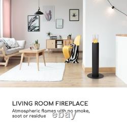 Fireplace Bio Ethanol Indoor Outdoor Burner Freestanding Glass Steel 0.5L Black