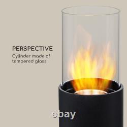 Fireplace Bio Ethanol Indoor Outdoor Burner Freestanding Glass Steel 0.5L Black