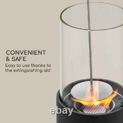 Fireplace Bio Ethanol Indoor Outdoor Burner Freestanding Glass Steel 0.5L Black