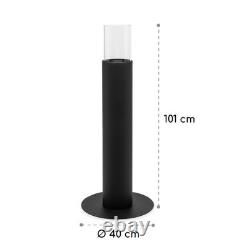 Fireplace Bio Ethanol Indoor Outdoor Burner Freestanding Glass Steel 0.5L Black