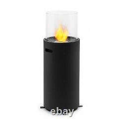 Fireplace Bio Ethanol Indoor Outdoor Space Heater Glass Steel Burner 0.8 L Black