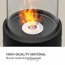 Fireplace Bio Ethanol Indoor Outdoor Space Heater Glass Steel Burner 0.8 L Black