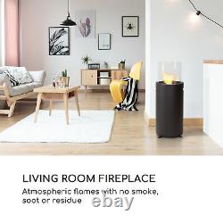 Fireplace Bio Ethanol Indoor Outdoor Space Heater Glass Steel Burner 0.8 L Black