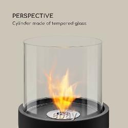 Fireplace Bio Ethanol Indoor Outdoor Space Heater Glass Steel Burner 0.8 L Black