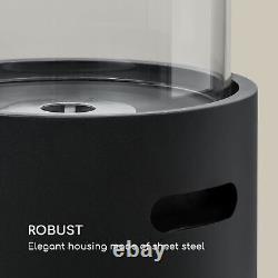 Fireplace Bio Ethanol Indoor Outdoor Space Heater Glass Steel Burner 0.8 L Black
