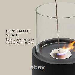 Fireplace Bio Ethanol Indoor Outdoor Space Heater Glass Steel Burner 0.8 L Black