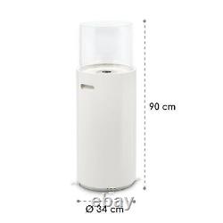 Fireplace Bio Ethanol Space Heater Indoor Outdoor Glass Steel Burner 0.8 L White