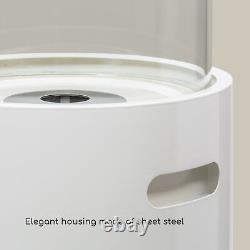 Fireplace Bio Ethanol Space Heater Indoor Outdoor Glass Steel Burner 0.8 L White