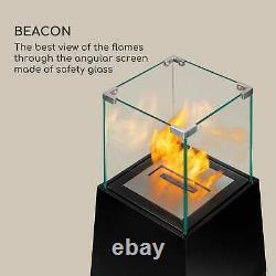 Fireplace Lantern Bio Ethanol Garden Indoor Outdoor Glass Burner 0.25 L Black