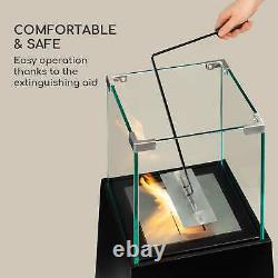 Fireplace Lantern Bio Ethanol Garden Indoor Outdoor Glass Burner 0.25 L Black