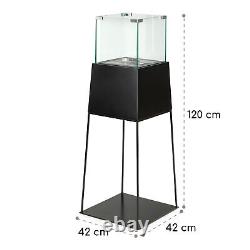 Fireplace Lantern Bio Ethanol Garden Indoor Outdoor Glass Burner 0.25 L Black