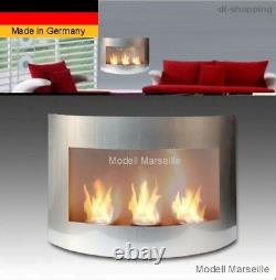 Fireplace Marseille-Silver for Gel or Ethanol / Made in Germany / fire place