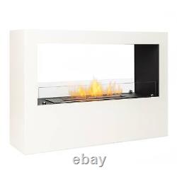 Fireplace Surround Bio Ethanol Home Outdoor Burner Freestanding Steel 3L White